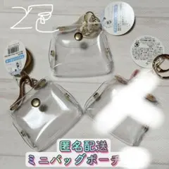 セリア PVCバッグポーチ クリアミニポーチ ミニバッグ ブラウン2個のサムネイル