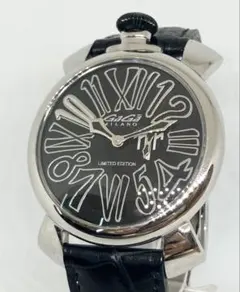 稼働品】GAGAMILANO ガガミラノ 腕時計 手巻き式 マヌアーレ48 黒