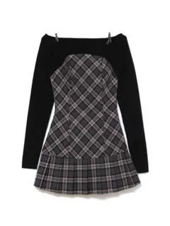 ANDMARY Selena check mini dress（現物画像あり）