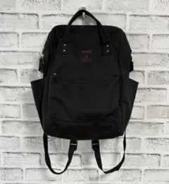 anello　アネロ　リュック　ブラック ロゴピンク 美品のサムネイル