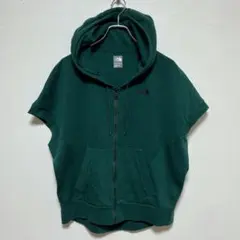 THE NORTH FACE フルジップ　ノースリーブパーカー　ロゴ刺繍