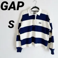 GAP ストライプ ポロシャツ 【S】ラガーシャツ (レディースMサイズ相当)