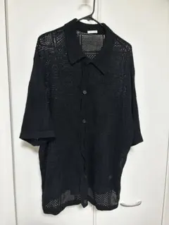 GU ニットポロシャツ ブラック XL