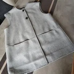ZARA ザラ ロングソフトベスト グレー Sサイズ