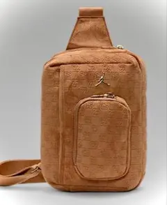 【新品】NIKE JORDAN モノグラム スリングバッグ　スエード　ブラウン