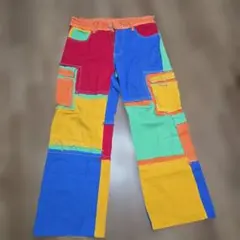 SHEIN マルチカラー パッチワーク パンツ Lのサムネイル