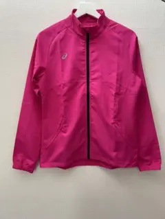 【美品】アシックス LIMO ストレッチクロスジャケット レディース M ピンクのサムネイル