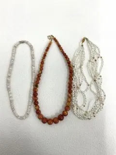 50.248【ネックレス　3本セット】ヴィンテージ　アンティーク　貝