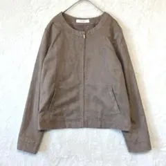 GLACIER グラシア／ノーカラージャケット M 長袖 ジップアップ 茶