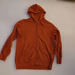 UNIQLO ユニクロ スウェットフルジップパーカー フーディ ダークオレンジ