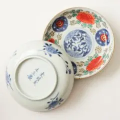 古伊万里　伊万里　江戸　色絵　牡丹　小皿　2客　金継ぎ　材料