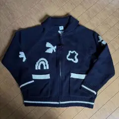 1 新品、未使用 niko and... アートモチーフ ZIPカーディガン