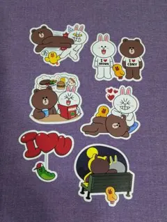 ラインフレンズ　ブラウン　コニー　サリー　ステッカー　LINE FRIENDS