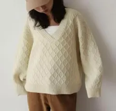 Chillfar 2wayジャガードVネックオーバーサイズニット