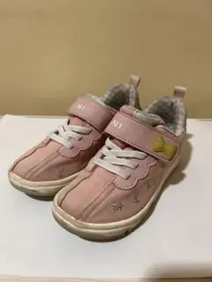 moonstar キッズ スニーカー 16.5 EE ピンク キャンバス地 刺繍