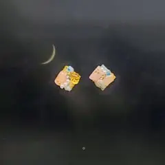 天然石イヤリング 水晶 ローズクォーツ アクアマリン ハンドメイド スクエア