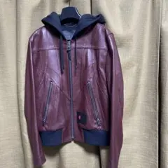 バックラッシュ ジャパンホース製品染 フード レザージャケット M