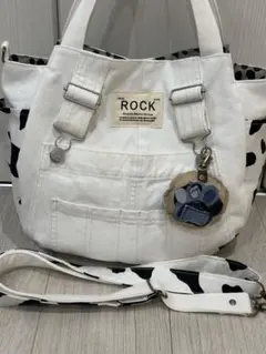 パッチワーク、正面白サロペットデニムトートバックデニムリメイクショルダーバック