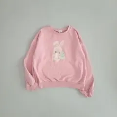 エニィファム　トレーナー　うさぎプリント　ピンク　140