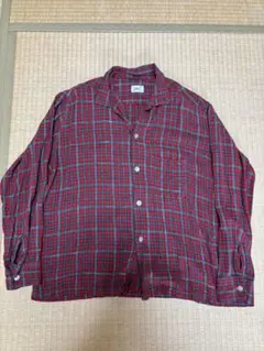 50s 60s レーヨンシャツ チェック 開襟シャツ ヴィンテージ