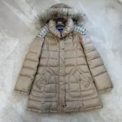 バーバリーブルーレーベル　ベージュ フード付き ダウンジャケット