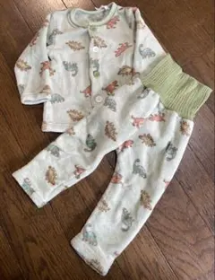 恐竜柄フリースベビーパジャマセット 90cm