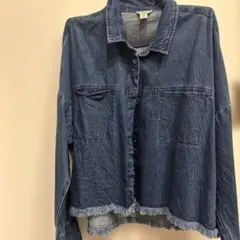 GUESS ダークブルー シャツ 長袖 フリンジのサムネイル