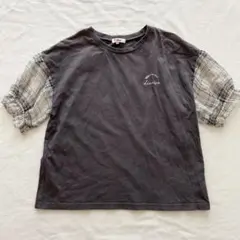 Pinklatte ピンクラテ　シアー　チェック袖　Tシャツ　半袖　160