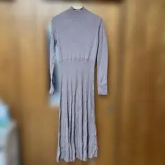 GRL タートルネック リブ編み ロングワンピース Mサイズ グレー