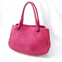 希少　ボッテガヴェネタ サッチェル イントレチャート ハンドバッグ ピンク