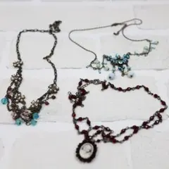ヴィンテージ風 ネックレス 3点セット