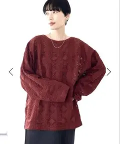 レプシィム　ソウレースプルオーバー　長袖　ボルドー　ワインレッド