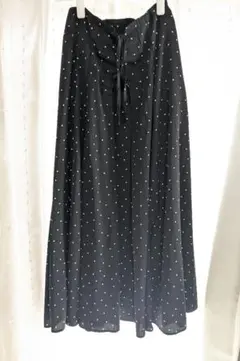 レディースフレアロングスカート水玉ドット柄Mサイズ