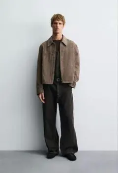 ZARA テクスチャージャカードジャケット