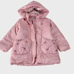 ピンク 中綿コート 裏地フラワープリント マザウェイズ