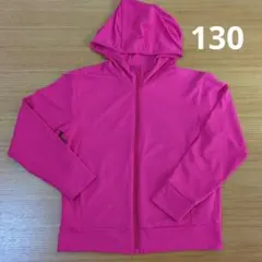 ユニクロ　エアリズムUVカットメッシュパーカー　ピンク　130cm
