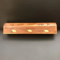 ボックス型お香立て　象　木製　アジアン雑貨　インテリア