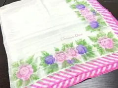 469 Christian Diorディオール 花柄 シルク スカーフ