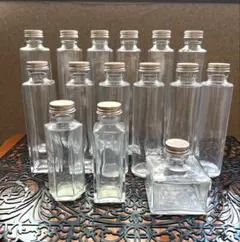 【未使用】 ハーバリウム用 ガラスボトル15個 空瓶 まとめ売り