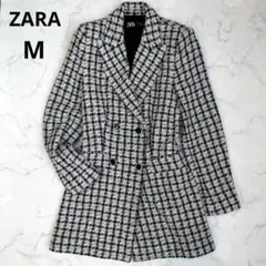 t30【ZARA】ツイードジャケット ダブルブレスト コート