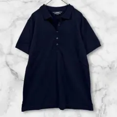 ランズエンド ポロシャツ 半袖 鹿の子 ストレッチ ビジネス ネイビー Mのサムネイル