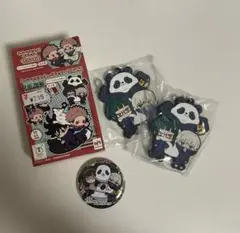呪術廻戦 パンダ 禪院真希 狗巻棘 ラバーマスコット 缶バッチ セット