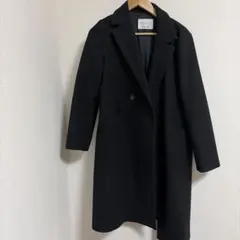 GLOBAL WORK WOOLLY TEC ブラックチェスターコート