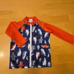 【コンビミニ】ペンギン柄 ラッシュガード 長袖 80