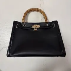 OZOC ハンドバッグ　黒　美品のサムネイル