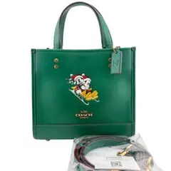 【新品】COACH（コーチ）ディズニーコラボ ミッキー ハンドバッグ グリーン