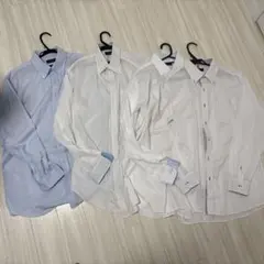 青と白の長袖ワイシャツ４枚セット　XL