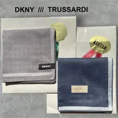 新品TRUSSARDI ×DKNYハンカチ2点（46cmサイズ）未使用のサムネイル
