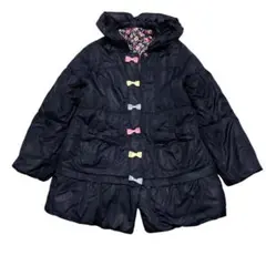 エニィファム　ネイビー　フード付き中綿コート　花柄リバーシブル 2way★