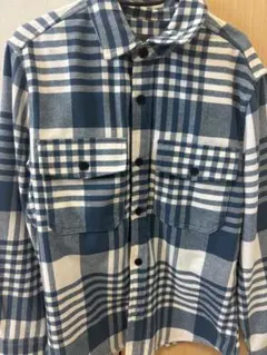 H&M ネルシャツ ネイビー/ホワイトチェック 170/92A